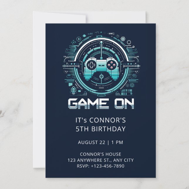 Video Game Birthday Invitation (Front)