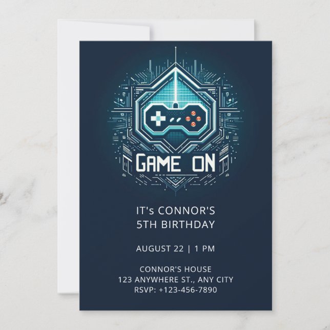 Video Game Birthday Invitation (Front)