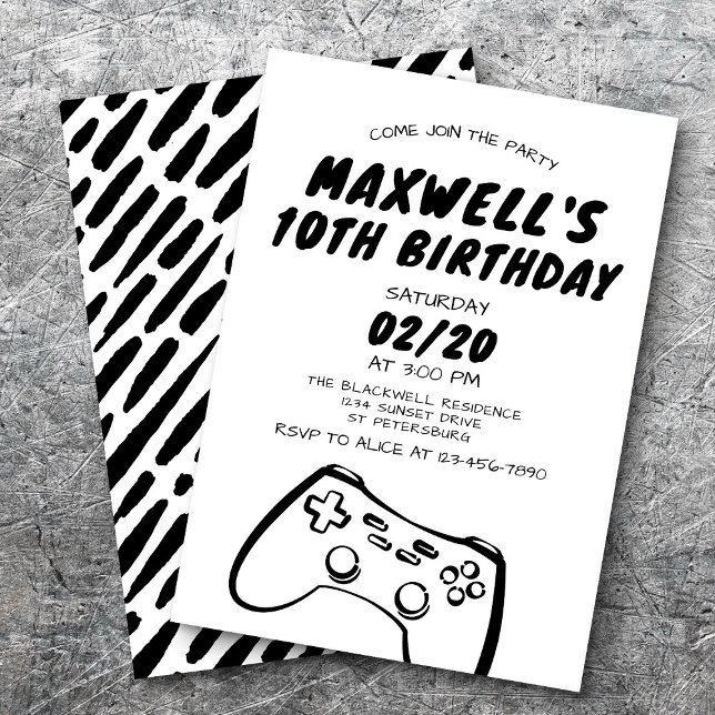 Video Game Birthday Invitation (Creator Uploaded)