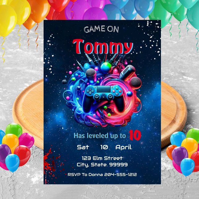 Video Game Birthday Invitation  (Creator Uploaded)