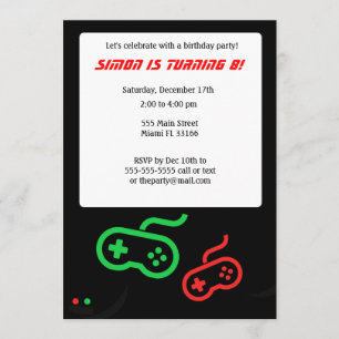 Video Game Birthday Invitation