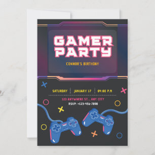 Video Game Birthday Invitation