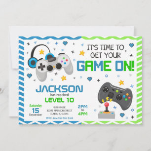 Video Game Birthday Invitation   Gamer Party