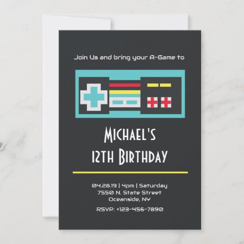 Video Game Birthday Invitations