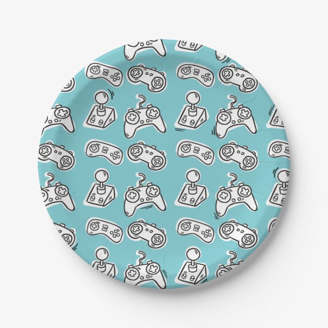 Video Game Birthday Paper Plates (Front)