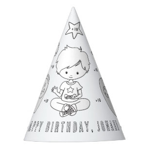 Video Game Birthday Party - Color Your Own Hat