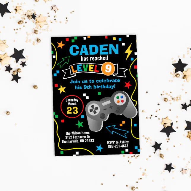 Video Game Birthday Party Invitation | Zazzle