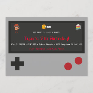 Video Game Birthday Party Invitation