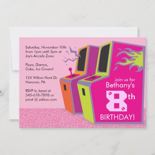 Video Game Birthday Party Invitations