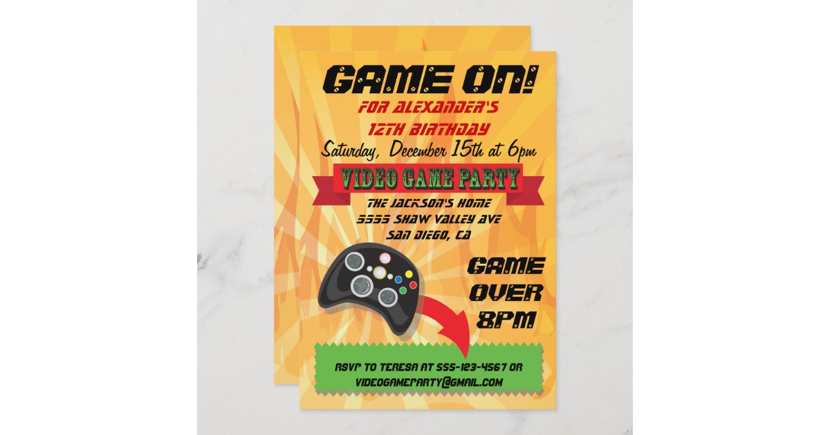 Video Game Birthday Party Invitations Printable Birthday 