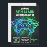 Video Game Birthday Party Level Up Game On Neon Invitation<br><div class="desc">Looking for a video game birthday invitation? I got you covered! 😉 This video game birthday invitation is easy to customize to your specific needs. Plus, you can change any text, font size, font type. 🤍CUSTOM ORDERS🤍 Do you have any special requests regarding this video game birthday invitation template? No...</div>