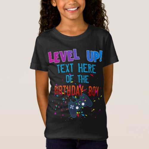 Video Game Birthday  Party Level Up Matching T_Shirt