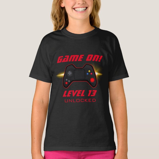 Video Game Birthday Party Red Controller T-Shirt (Front)