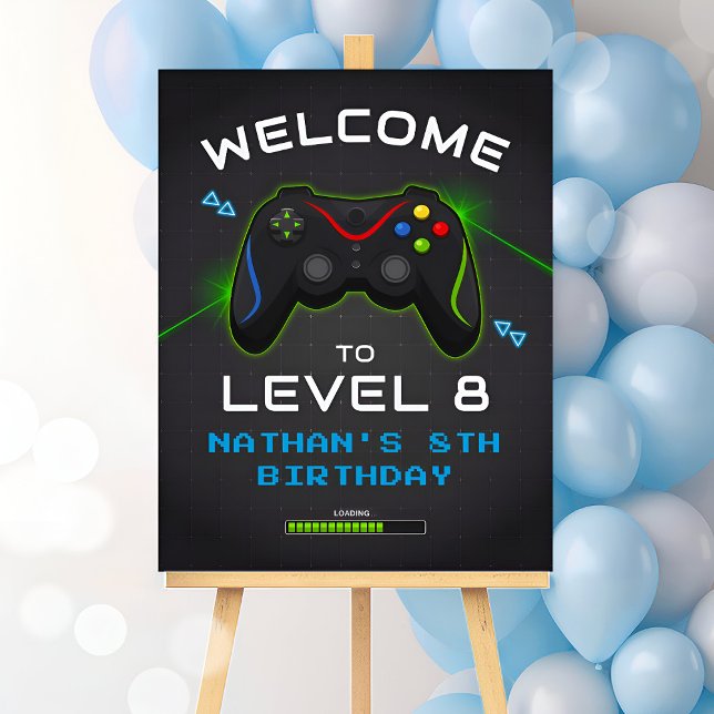 Video Game Birthday Party Welcome Sign (Creator Uploaded)
