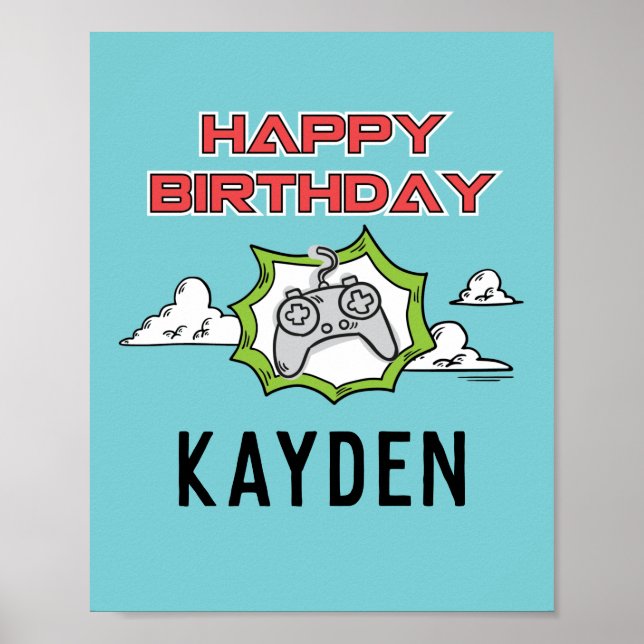 Video Game Birthday Poster (Front)