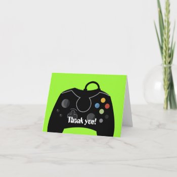 Video Game Birthday Thank You Card (neon Green) by allpetscherished at Zazzle