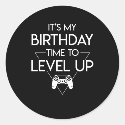 Video Game Birthday Time To Level Up Classic Round Sticker