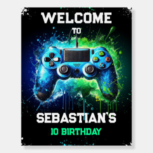 Video Game Birthday Welcome Sign