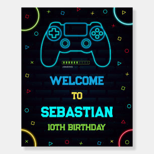 Video Game Birthday Welcome Sign