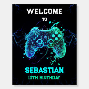 Video Game Birthday Welcome Sign