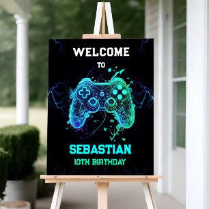 Video Game Birthday Welcome Sign