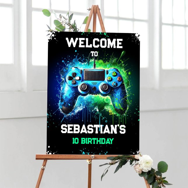 Video Game Birthday Welcome Sign (Creator Uploaded)