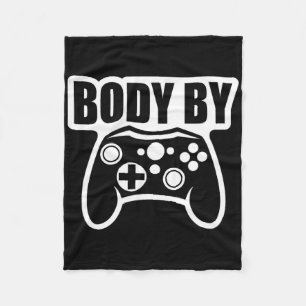Video Game Body By Controller Workout Humor Gamer Fleece Blanket
