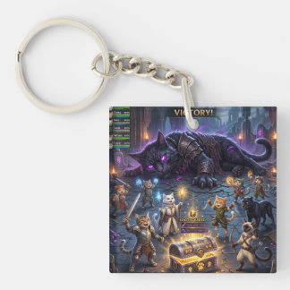 Video Game Boss Fight Cats Guild Downs Boss Keychain