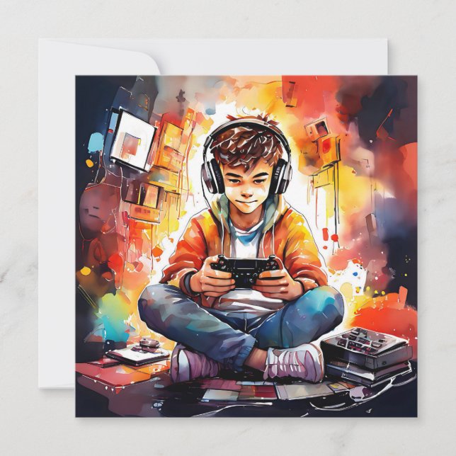 Video Game Boy's Birthday Party Invitation (Front)