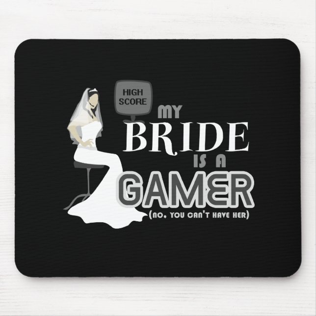 Video Game Bride & Wedding Mouse Pad (Front)