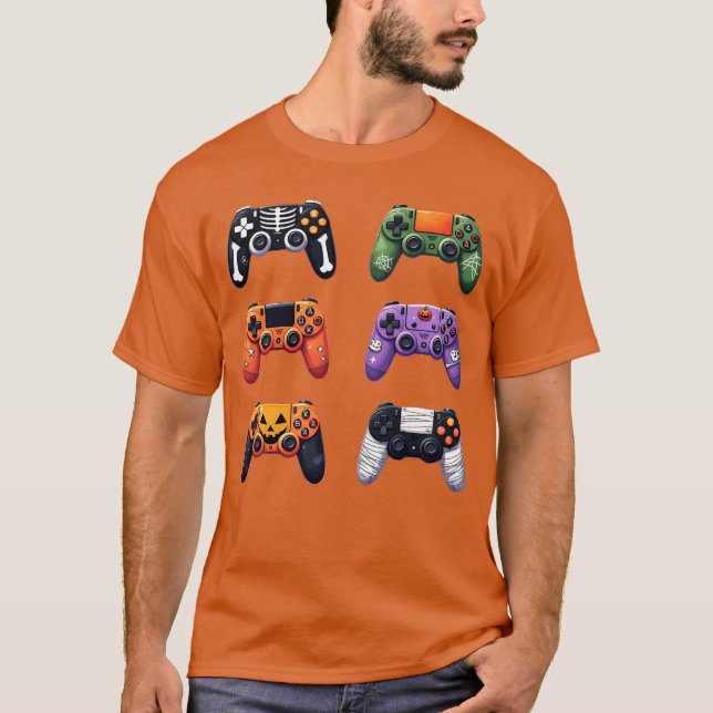 Video Game Bruh Retro Halloween Gaming Controller  T-Shirt (Front)