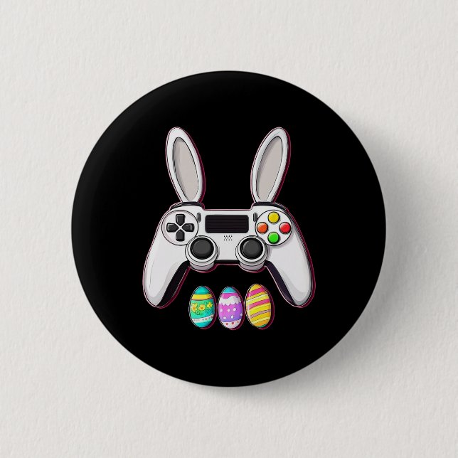 Video Game Bunny Eggs Controller Easter Day Gaming Button (Front)