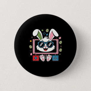 Video Game Bunny Eggs Costume Easter Day Boy Kids  Button