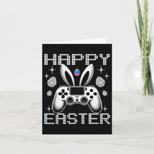 Video Game Bunny Eggs Costume Easter Day Boys Kids Card
