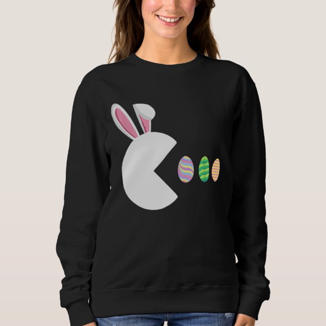 Video Game Bunny Eggs Funny Easter Gamer Kid Boys  Sweatshirt (Front)