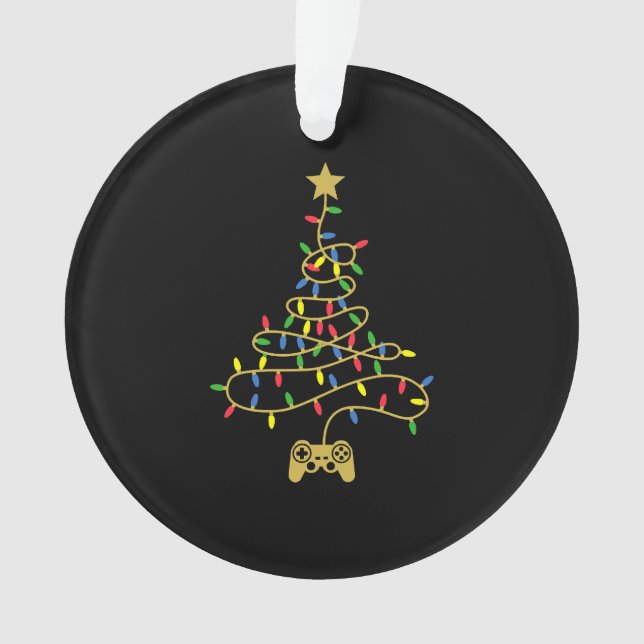 Video Game Christmas Tree Lights Xmas Gaming Ornament (Front)
