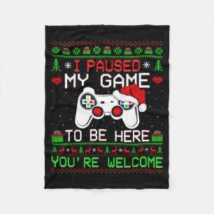 Video Game Christmas Ugly Sweater Funny Gamer Gami Fleece Blanket