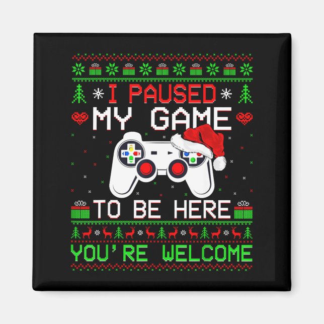 Video Game Christmas Ugly Sweater Funny Gamer Gami Magnet (Front)