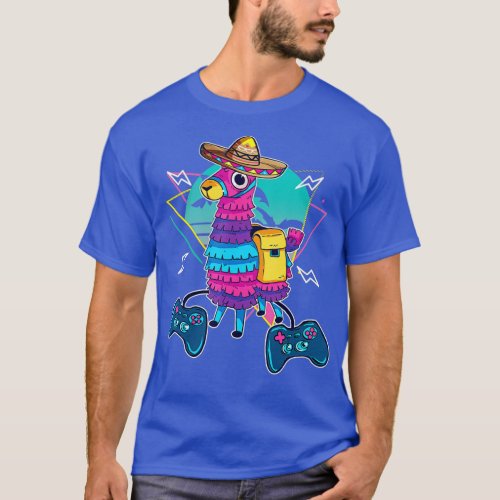 Video Game Cinco de Mayo Llama Pinata and Game Con T_Shirt