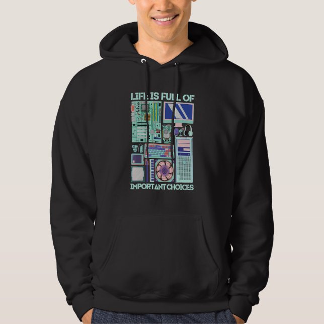 Video Game Computer PC Building Programmer GamerGe Hoodie (Front)