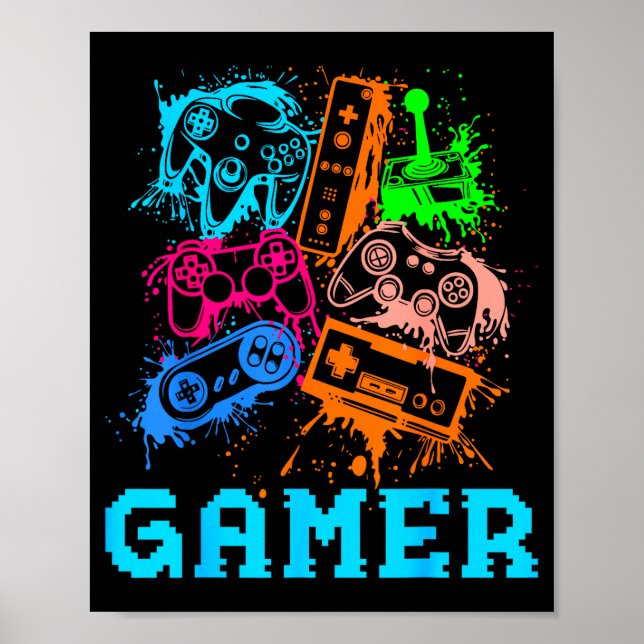 Video Game Console Controllers Clic Gamer Lover Co Poster (Front)