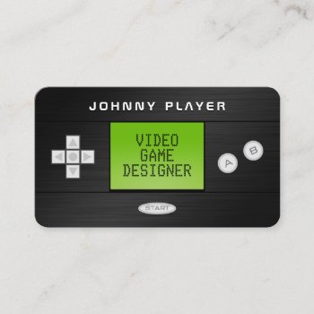 Video Game Console Handheld Faux Looks Business Card by TwoFatCats at Zazzle