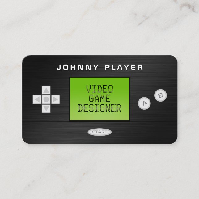 Video game console handheld faux looks business card (Front)