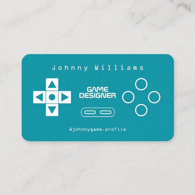 Video game console joypad cover business card (Front)
