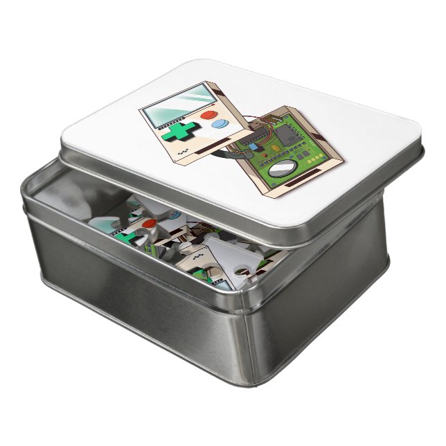 Video game console pattern. jigsaw puzzle (Lid Open)