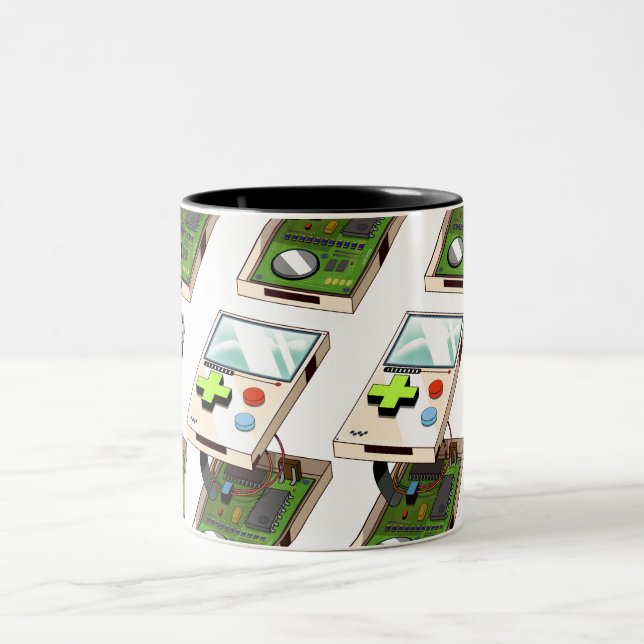 Video game console pattern. Two-Tone coffee mug (Center)