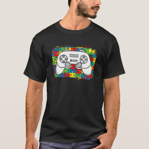 Video-Game Controller Autism Awareness Puzzle Piec T-Shirt