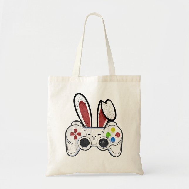 Video Game Controller Bunny Gaming Easter Gamer Bo Tote Bag (Front)