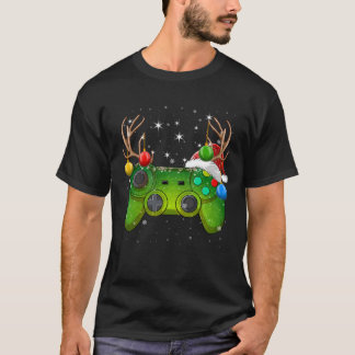 Video Game Controller Christmas Lights Gamer T-Shirt