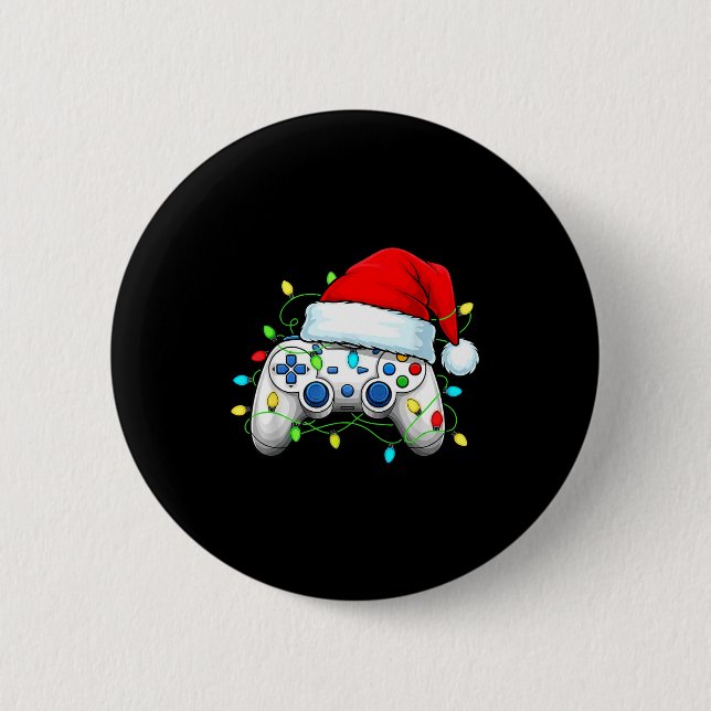 Video Game Controller Christmas Santa Hat Gamer Bo Button (Front)